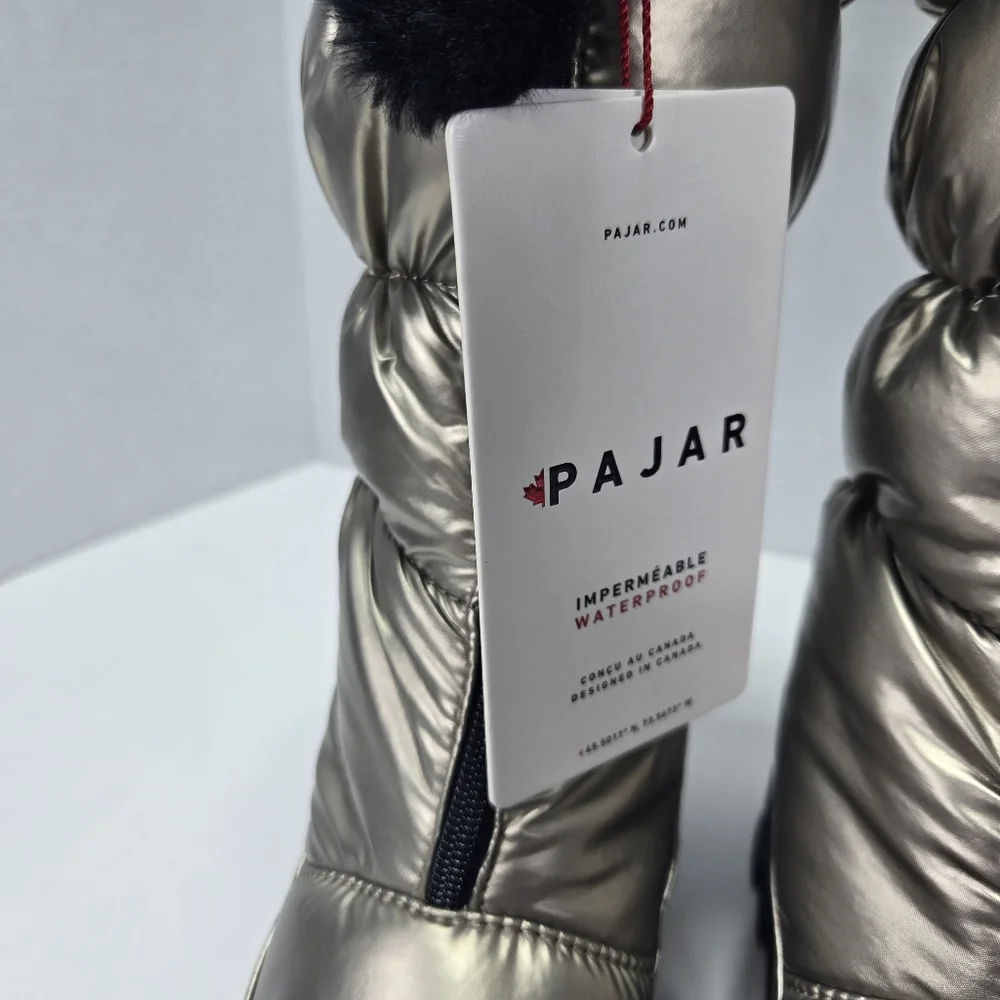 Pajar Toboggan 2.0 Gold Stellare Rain Winter Snow Boots Women's Size 9